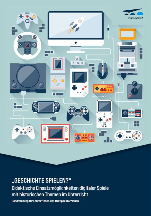 Das Cover der Handreichung zeigt Gaming-Geräte