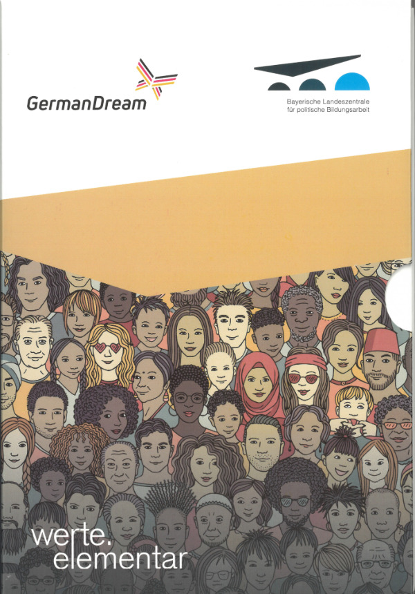 Das Cover des Materialschubers zeigt eine diverse Gesellschaft