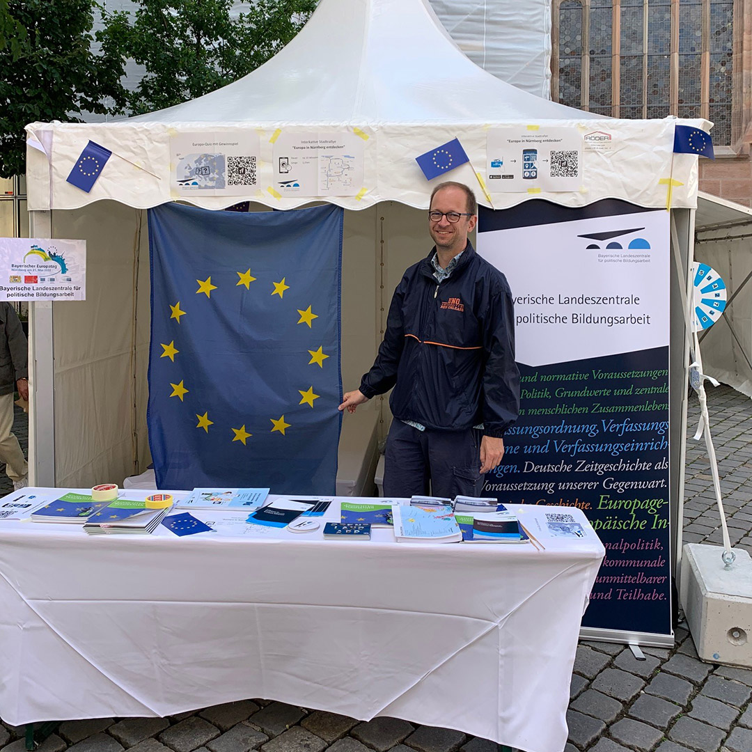 Der Stand der BLZ am Bayerischen Europatag in Nürnberg